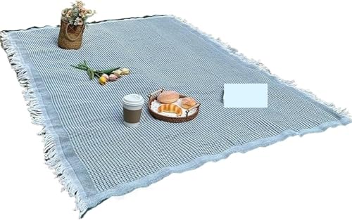 GKIRQVPE Picknickkissen ausklappbar, Grid Faltbare Tragbare Picknick Matte Mehrfarbig 90x150cm(Groen) von GKIRQVPE