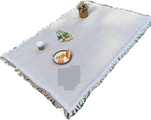 GKIRQVPE Picknickkissen ausklappbar, Grid Faltbare Tragbare Picknick Matte Mehrfarbig 90x150cm(Khaki) von GKIRQVPE