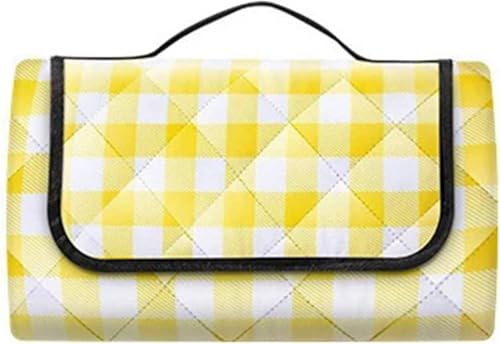 GKIRQVPE Picknickkissen ausklappbar, Outdoor-Picknickdecke 200x200cm Mehrfarbig(Geel) von GKIRQVPE