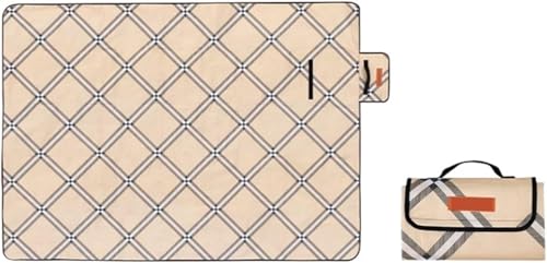 GKIRQVPE Picknickkissen ausklappbar, Picknickmatte, faltbar, for Strand, Camping, Wandern, 140 x 200 cm, Mehrfarbig, Tragetasche(Classic) von GKIRQVPE