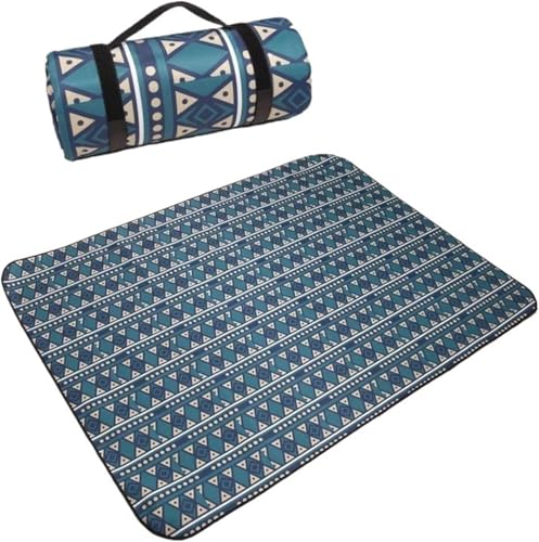 GKIRQVPE Picknickkissen ausklappbar, Picknickmatte Outdoor Decke Mehrfarbig 200x150/200cm Quadrat(Blauw,200 x 150 cm (Square)) von GKIRQVPE