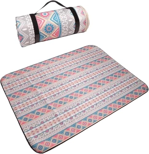 GKIRQVPE Picknickkissen ausklappbar, Picknickmatte Outdoor Decke Mehrfarbig 200x150/200cm Quadrat(Gris,200 x 150 cm (Square)) von GKIRQVPE