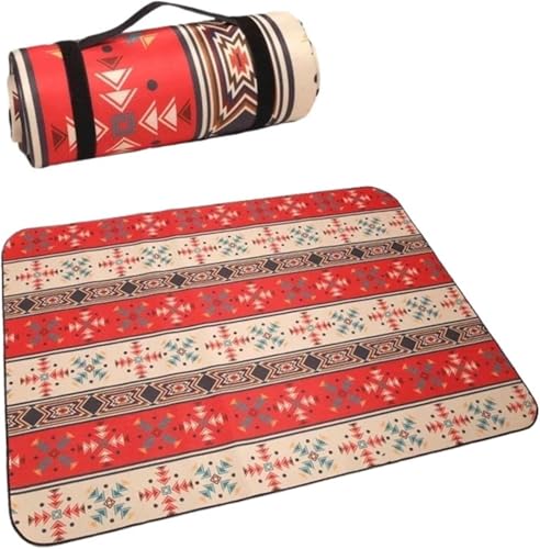 GKIRQVPE Picknickkissen ausklappbar, Picknickmatte Outdoor Decke Mehrfarbig 200x150/200cm Quadrat(Rood,200 x 200 cm (Square)) von GKIRQVPE