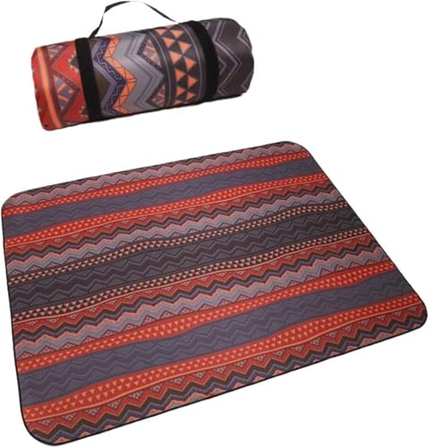 GKIRQVPE Picknickkissen ausklappbar, Picknickmatte Outdoor Decke Mehrfarbig 200x150/200cm Quadrat(Svart,200 x 150 cm (Square)) von GKIRQVPE