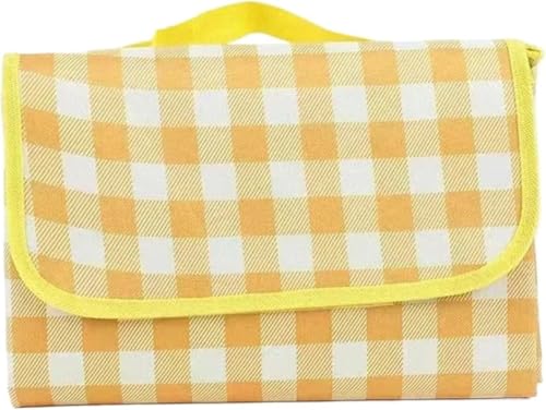GKIRQVPE Picknickkissen ausklappbar, Picknickmatte im Freien, faltbar, tragbar, Mehrfarbig, 1 x 1 cm, quadratisch(Geel) von GKIRQVPE
