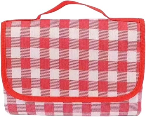 GKIRQVPE Picknickkissen ausklappbar, Picknickmatte im Freien, faltbar, tragbar, Mehrfarbig, 1 x 1 cm, quadratisch(Rood) von GKIRQVPE