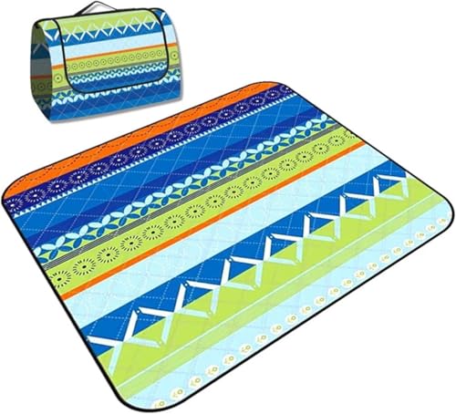 GKIRQVPE Picknickkissen ausklappbar, Tragbare Picknickdecke mit Griff 200x200 cm Mehrfarbig(Color 04) von GKIRQVPE