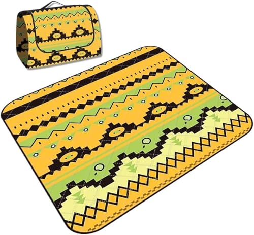 GKIRQVPE Picknickkissen ausklappbar, Tragbare Picknickdecke mit Griff 200x200 cm Mehrfarbig(Color 08) von GKIRQVPE