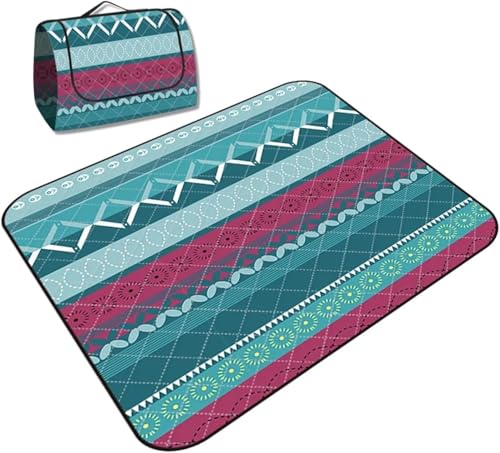 GKIRQVPE Picknickkissen ausklappbar, Tragbare Picknickdecke mit Griff 200x200 cm Mehrfarbig(Color 11) von GKIRQVPE