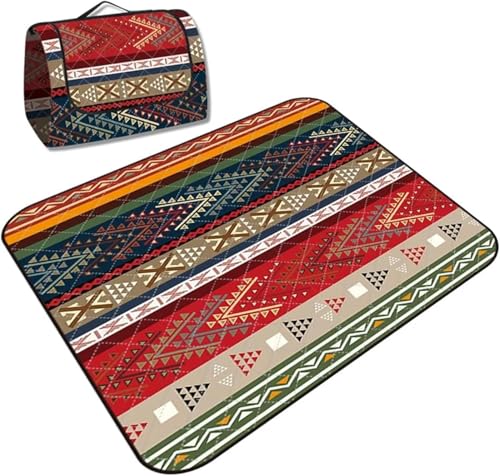 GKIRQVPE Picknickkissen ausklappbar, Tragbare Picknickdecke mit Griff 200x200 cm Mehrfarbig(Color 12) von GKIRQVPE
