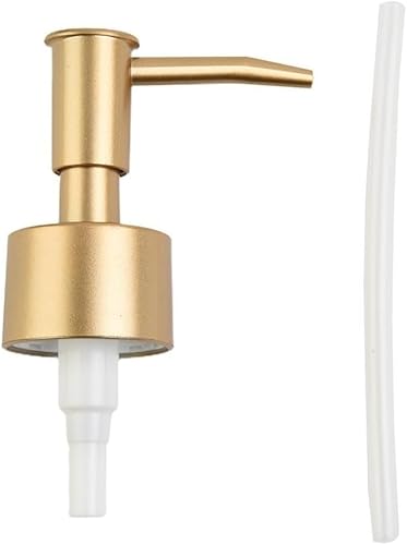 GKIRQVPE Seifenspender, 28 Gewinde-Pumpenkopf aus Kunststoff for die Lotionabgabe in Hotels und SPAs, Mehrfarbig(Matte Gold) von GKIRQVPE