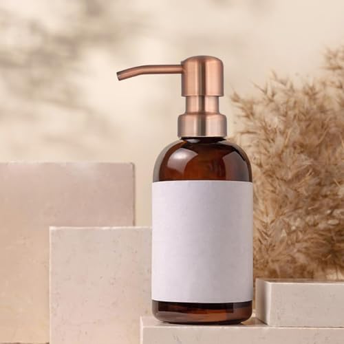 GKIRQVPE Seifenspender, 2er-Pack Ersatzpumpen for Seifen- und Lotionspender mit Vogelkopf aus Metall, Mehrfarbig(Rose Gold) von GKIRQVPE