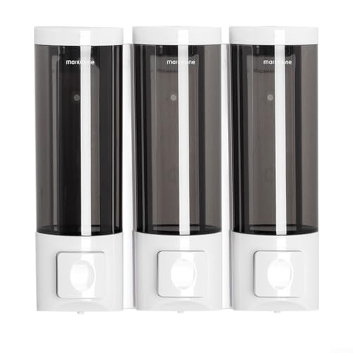 GKIRQVPE Seifenspender, An der Wand befestigter Seifenspender mit DREI Pumpen, 3er-Pack, Mehrfarbig, 21 x 20 x 6,5 cm(Bianco) von GKIRQVPE