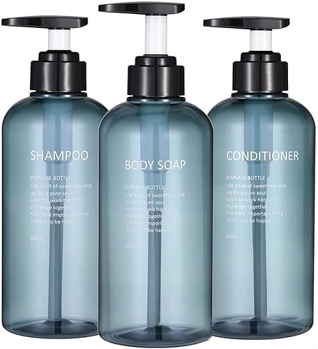 GKIRQVPE Seifenspender, Packung mit 3 nachfüllbaren Seifenspenderflaschen (500 ml), Mehrfarbig, for Badezimmer und Küche(Blauw) von GKIRQVPE