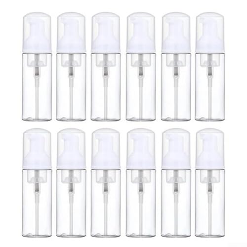 GKIRQVPE Seifenspender, Schaumpumpflasche for Seifenshampoo, 60 ml, Mehrfarbig, 12 Stück(Bianco) von GKIRQVPE