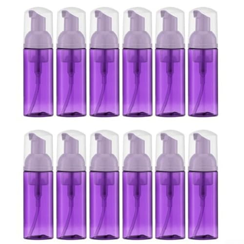 GKIRQVPE Seifenspender, Schaumpumpflasche for Seifenshampoo, 60 ml, Mehrfarbig, 12 Stück(Purple) von GKIRQVPE