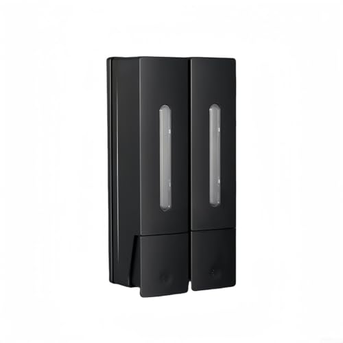 GKIRQVPE Seifenspender, Wandseifenspender Weiß/Schwarz 1-3 Kammer for Seife Shampoo Duschgel(Black Double) von GKIRQVPE