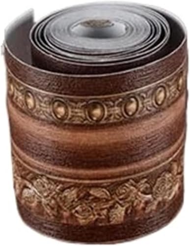 GKIRQVPE Selbstaufkleber 3D Wallpaper Rahmen， 2 Pcs Multicolor 5m x 10cm PVC Self-Adhesive 3D Wallpaper Border For Bathroom(Dark Brown) von GKIRQVPE