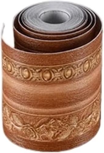 GKIRQVPE Selbstaufkleber 3D Wallpaper Rahmen， 2 Pcs Multicolor 5m x 10cm PVC Self-Adhesive 3D Wallpaper Border For Bathroom(Light Brown) von GKIRQVPE