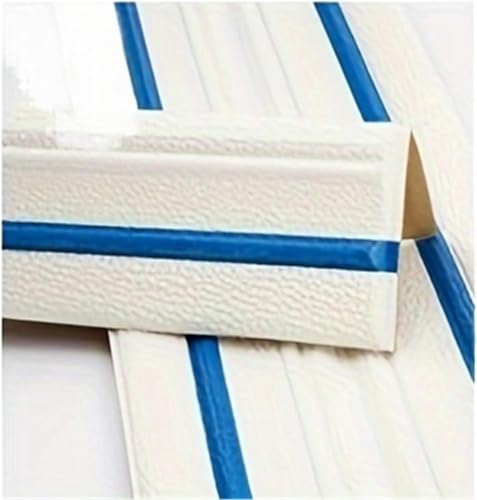 GKIRQVPE Selbstaufkleber 3D Wallpaper Rahmen， 2 Pcs Multicolor Self-Adhesive Corner Stickers For Bathroom Ceiling Wall(White With Blue) von GKIRQVPE