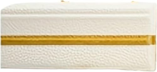 GKIRQVPE Selbstaufkleber 3D Wallpaper Rahmen， 2 Pcs Multicolor Self-Adhesive Corner Stickers For Bathroom Ceiling Wall(White With Gold) von GKIRQVPE