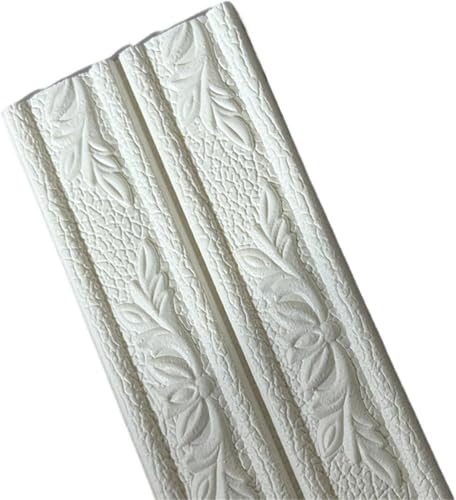 GKIRQVPE Selbstaufkleber 3D Wallpaper Rahmen， 2 Pcs Self-Adhesive 3D Wallpaper Border for Bathroom Ceiling and Wall Multicolor(Bianco) von GKIRQVPE