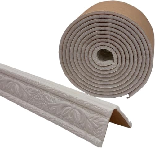 GKIRQVPE Selbstaufkleber 3D Wallpaper Rahmen， 2 pcs Carving Flowers Peel And Stick Wallpaper For Ceiling Edging Trim Bathroom Multicolor(Bianco) von GKIRQVPE