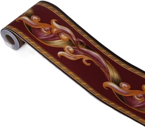 GKIRQVPE Selbstaufkleber 3D Wallpaper Rahmen， Self-Adhesive Waist Line Wallpaper PVC Waterproof 10cm x 10m Multicolor(09) von GKIRQVPE