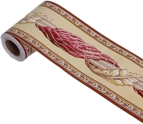 GKIRQVPE Selbstaufkleber 3D Wallpaper Rahmen， Self-Adhesive Waist Line Wallpaper PVC Waterproof 10cm x 10m Multicolor(13) von GKIRQVPE