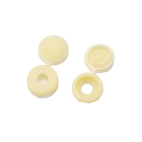 Kunststoff-Mutternabdeckung, 100 stücke Klappbar Kunststoff Druckknopf Mutter Abdeckungen Multicolor 13x5mm for Möbel(Beige) von GKIRQVPE