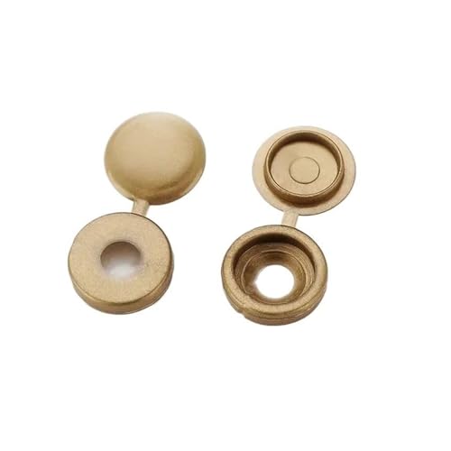 Kunststoff-Mutternabdeckung, 100 stücke Klappbar Kunststoff Druckknopf Mutter Abdeckungen Multicolor 13x5mm for Möbel(Bronze) von GKIRQVPE