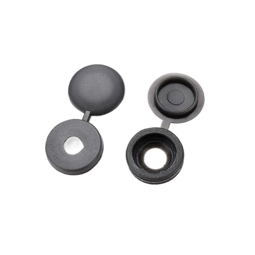 Kunststoff-Mutternabdeckung, 100 stücke Klappbar Kunststoff Druckknopf Mutter Abdeckungen Multicolor 13x5mm for Möbel(Dark Grey) von GKIRQVPE