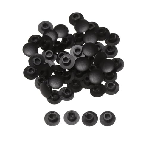 Kunststoff-Mutternabdeckung, 50 Stück Kunststoff-Lochstopfen, mehrfarbig, 5 mm(Black 6mm) von GKIRQVPE