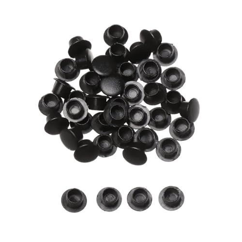 Kunststoff-Mutternabdeckung, 50 Stück Kunststoff-Lochstopfen, mehrfarbig, 5 mm(Black 8mm) von GKIRQVPE