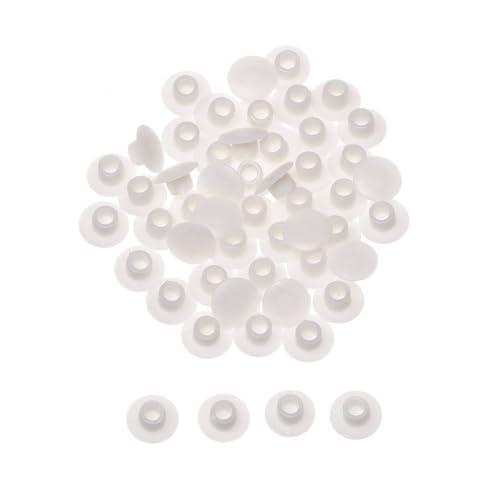 Kunststoff-Mutternabdeckung, 50 Stück Kunststoff-Lochstopfen, mehrfarbig, 5 mm(White 6mm) von GKIRQVPE