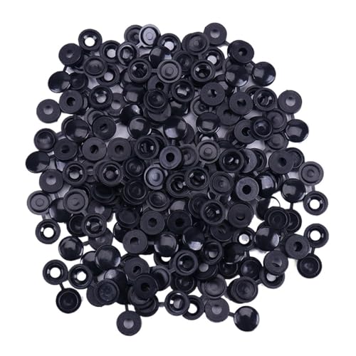 Kunststoff-Mutternabdeckung, Dekorative Mutternabdeckung aus Kunststoff for selbstschneidende Schrauben, mehrfarbig, 12 x 4 x 4,5 mm, 100 Stück(Svart) von GKIRQVPE