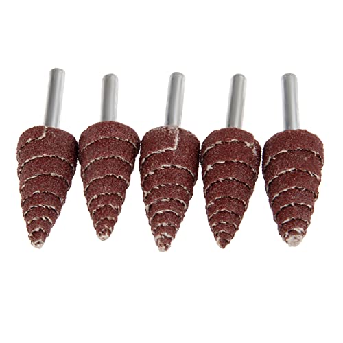 Nylonfaserklappe, 5 Stücke Schleifpapier Rad Konische Schleifen Lamellenräder Polieren Polieren Schleifkopf for Rotationswerkzeug 240er Körnung 6mm Schaft(25mm) von GKIRQVPE