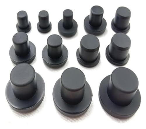 Solid-Silikon-Gummi, 10 Stück T-Typ Silikon-Dichtungslochstopfen, schwarz, Hochtemperatur-Dichtungsstopfen, wasserdicht, staubdicht, Stopfen, 3 mm – 14 mm(4.5mm) von GKIRQVPE