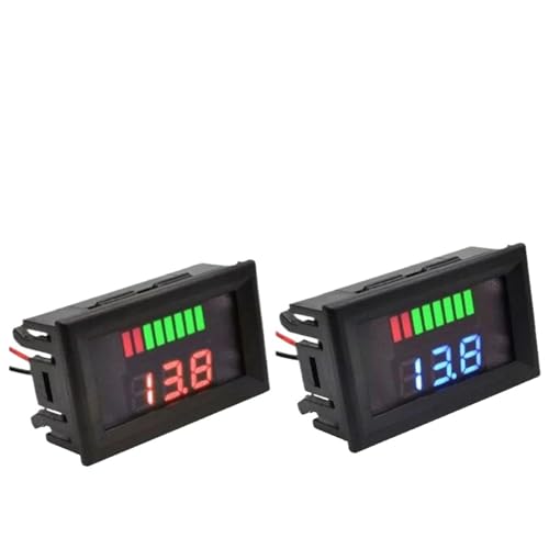 0,56 '' Rot Blau LCD Digital Voltmeter 12V 24V 60V 72V Batterie Kapazität Anzeige Blei Säure Power auto Motorrad Spannung Tester(12V-72V Blue) von GKIYMLLFV