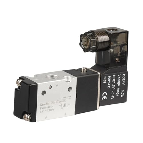 1/8" Magnetventil 3-Wege-Pneumatik-Luftregelventil Elektrisches Gas-Magnetventil Aluminiumgehäuse 3V110-06 12V(6MM,DC12V) von GKIYMLLFV