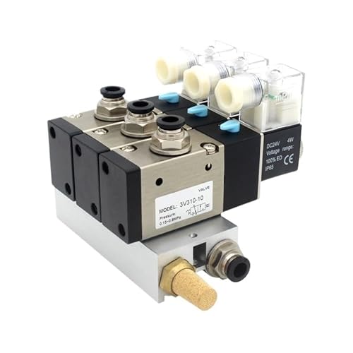 3V310-10-NO Schließer Magnetventil Stationen Block Mit Schalldämpfer Fitting Basis Verteiler DC12v DC24v AC110v AC220v(AC110V 6mm fittings,8 Stations) von GKIYMLLFV