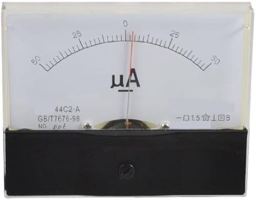 44C2 Zeigertyp bidirektionales Gleichstromamperemeter 50uA 100uA500uA Analoges Strompanelmeter Positives und negatives Mikroamperemeter(200uA) von GKIYMLLFV