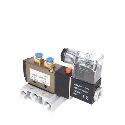 4V210-08 DC12V 24V AC110V 220V 380V 2 Positionen 5 Weg Vierbett Magnetventil Aluminium Basis Fitting Schalldämpfer Set 1-10 Stationen(8 Stations,AC110V) von GKIYMLLFV
