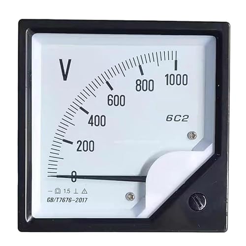 6C2 Zeigertyp DC-Voltmeter 1000 V 1500 V 600 V Panel Analog Voltmeter Spannungsmesser Stromzähler(DC0-1500V) von GKIYMLLFV