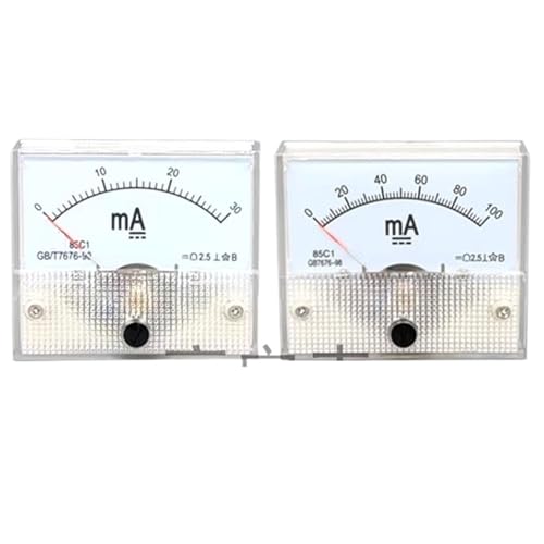 85C1 Analoges Strom-Panel-Meter DC 0-30mA 100mA 300mA 500mA Amperemeter for Schaltungsprüfung Ladebatterie Ampere Tester Messgerät(DC0-30mA) von GKIYMLLFV