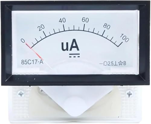 85C17 Analoges Amperemeter for die Schalttafelmontage, DC 0–100 uA, 50 uA, 200 uA, 500 uA, Messbereich, Zeigertyp, DC-Mikroamperemeter(0-300uA) von GKIYMLLFV