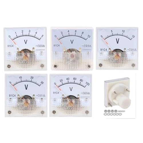 91C4 Zeigertyp DC-Voltmeter 5V10V15V20V30V50V100V Analoges Panel-Spannungsmessgerät Voltmeter 2,5% Fehlermarge(DC0-30V) von GKIYMLLFV