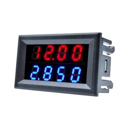 Dual-LED-Digitalanzeige Voltmeter Amperemeter 4 Bit Rot/Blau Rot/Rot Spannungsstrommesser DC 4-28V 10A(Blue) von GKIYMLLFV