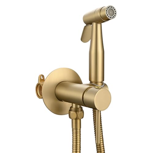 Bidet-Sprüher für die Toilette, an der Wand montierter Bidet-Handsprüher, Badezimmeraufsatz aus Edelstahl für die Toilette mit Heiß- und Kal Bidet-Sprüher für die Toilette, an der Wand montierter Bidet-Handsprüher, Badezimmeraufsatz aus Edelstahl für die Toilette mit Heiß- und Kal von GKJHTED