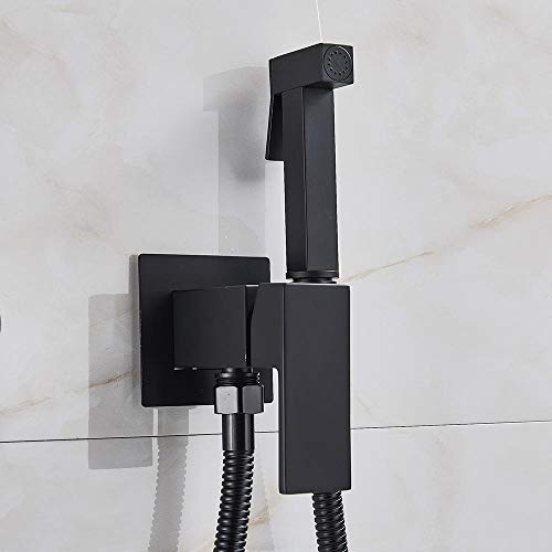 Bidet Wasserhahn Messing Duschhahn Schwarz Waschmaschine Mischer Kaltes Warmwasser Mischer Kran Quadratische Dusche Sprühkopf Wasserhahn Toi von GKJHTED
